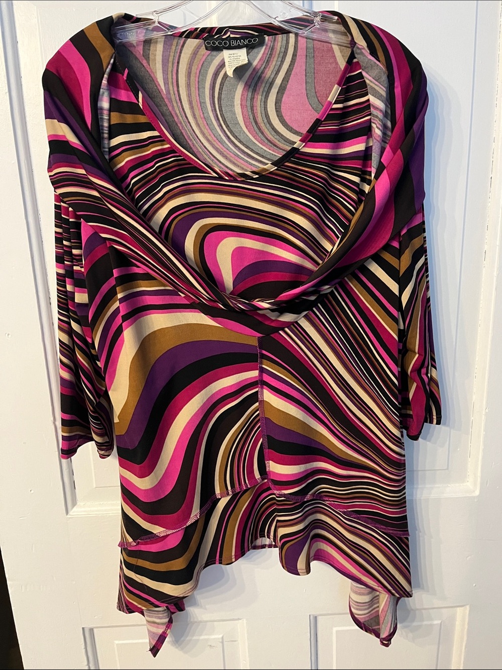 COCO BIANCO purple multicolors striped knit top size L